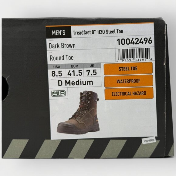 Ariat Treadfast 8in Waterproof Steel Toe Work Boot Men 8.5D Dark Brown NIB main image 4